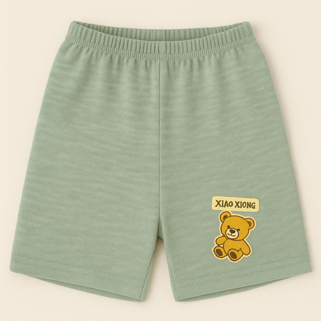 Children’s Cotton Shorts with Teddy Patch