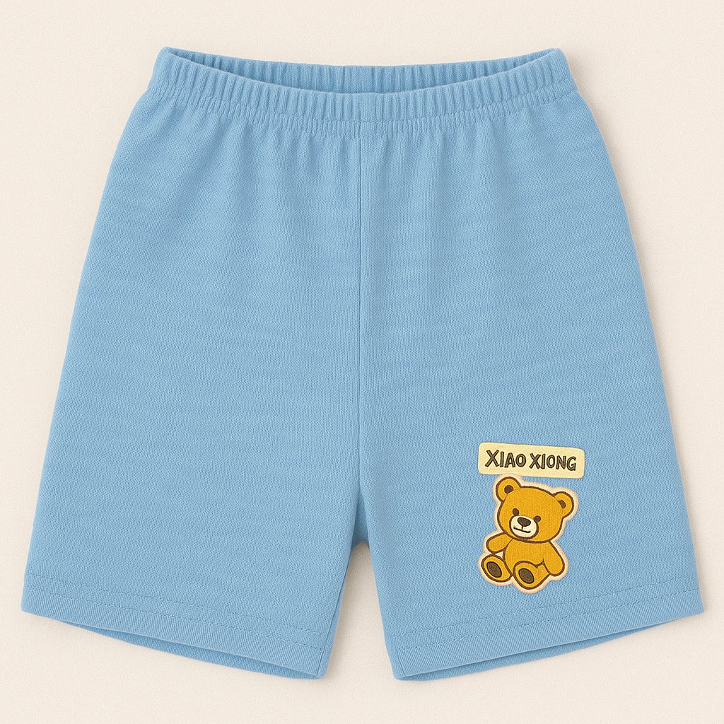 Children’s Cotton Shorts with Teddy Patch