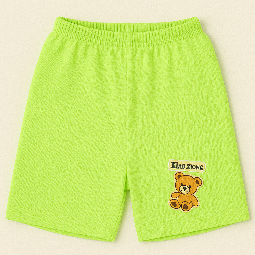 Children’s Cotton Shorts with Teddy Patch