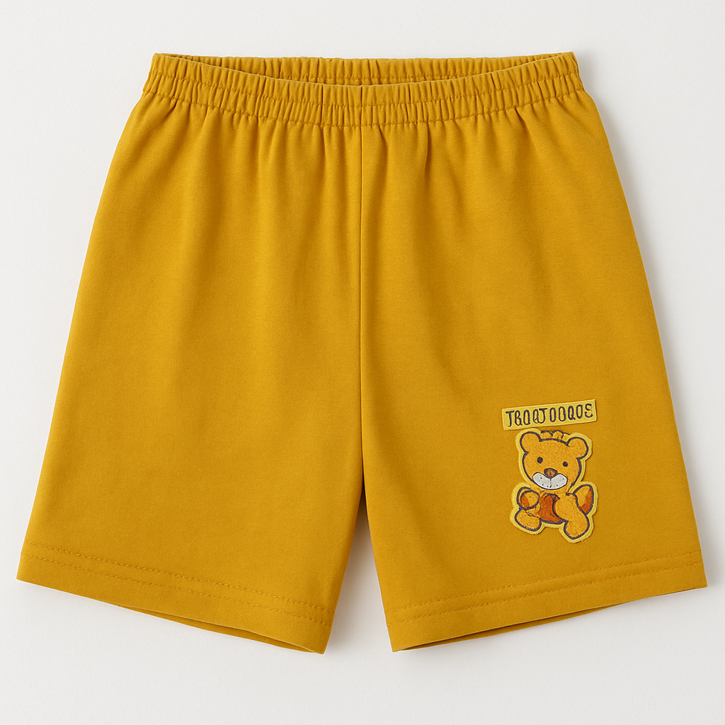 Children’s Cotton Shorts with Teddy Patch