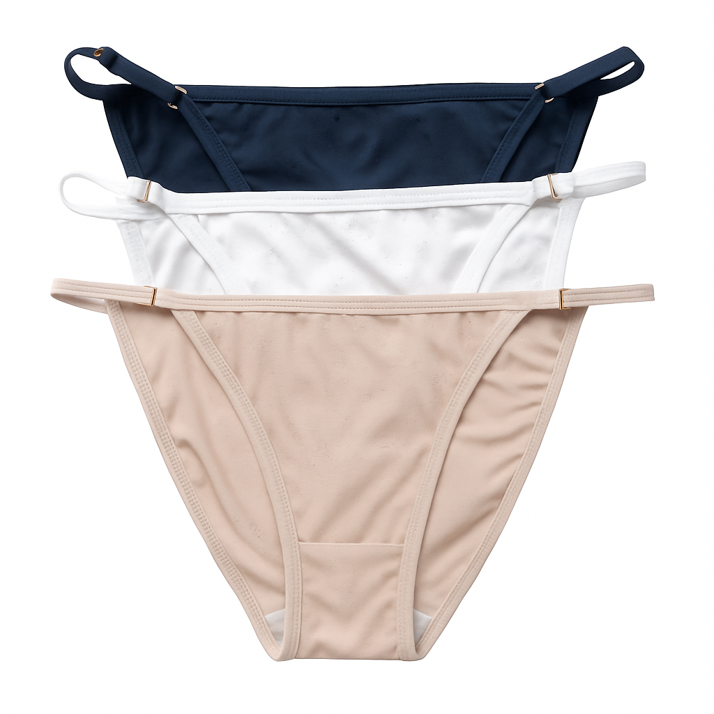 Women's Low-Rise Sheer Mesh Bikini Panties, White, Black, Nude- 3-Pack