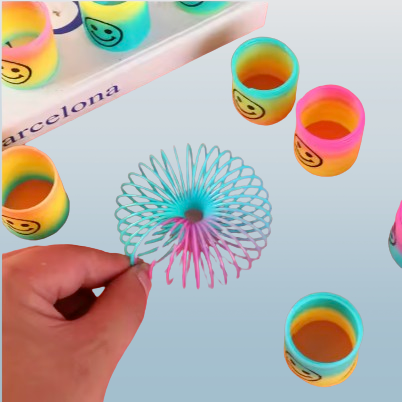 8-Pack Mini Rainbow Spring Coil Toy – Smiley Face Fidget Toy for Kids