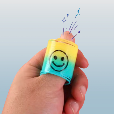 8-Pack Mini Rainbow Spring Coil Toy – Smiley Face Fidget Toy for Kids