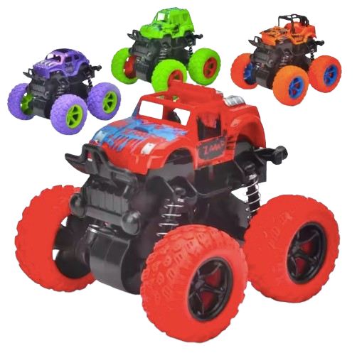 Children's 4WD Inertia Stunt Monster Trucks – Pull-Back Off-Road Vehicle Toy