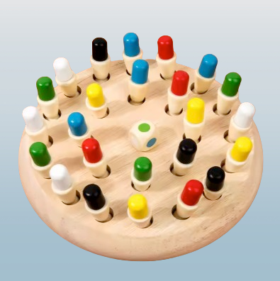 Wooden Memory Chess Game – Color Matching & Brain Training Toy for Kids