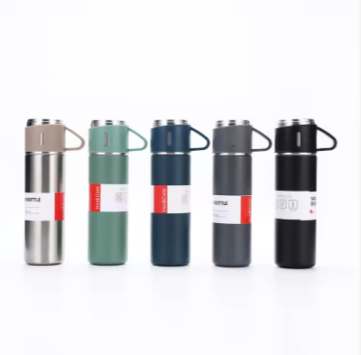 Elegant 3-Piece Stainless Steel Travel Flask & Cup Gift Set
