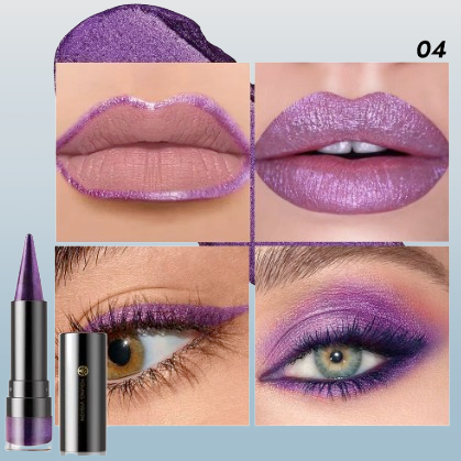 4-in-1 Metallic Shimmer Eyeliner & Lip Liner Pencil, Lipstick, or Eye Shadow
