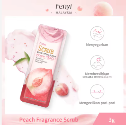 Fenyi Skin Scrub Mini Sachet – 3g (Shea Butter, Honey Peach, or Milk Flavor) - 2 Packs