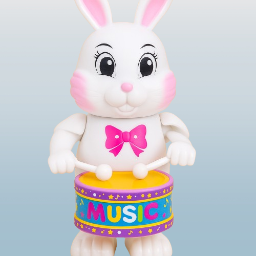 Wind-Up Drummer Animal Toy – Bunny, Elephant, or Puppy