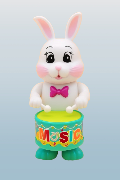 Wind-Up Drummer Animal Toy – Bunny, Elephant, or Puppy