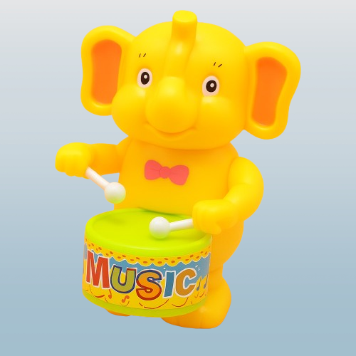 Wind-Up Drummer Animal Toy – Bunny, Elephant, or Puppy