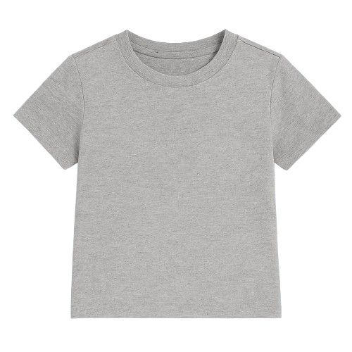 SHEIN Girls’ Solid Color Short Sleeve T-Shirt