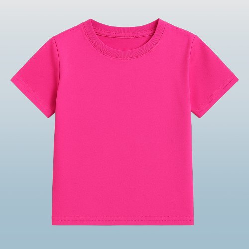 Girls' Casual Comfortable Solid Color Round Neck Short Sleeve T-Shirts