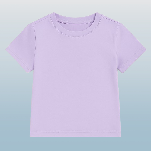 Girls' Casual Comfortable Solid Color Round Neck Short Sleeve T-Shirts