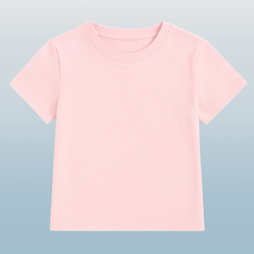 Girls' Casual Comfortable Solid Color Round Neck Short Sleeve T-Shirts