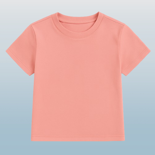 Girls' Casual Comfortable Solid Color Round Neck Short Sleeve T-Shirts