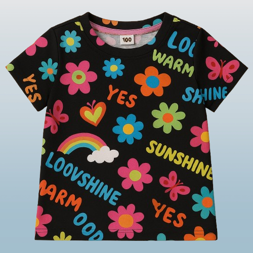 Girls' Casual Design Short Sleeve T-Shirt