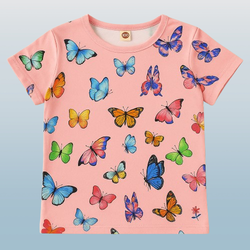 Girls' Casual Design Short Sleeve T-Shirt