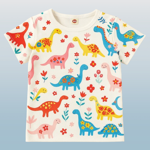 Girls' Casual Design Short Sleeve T-Shirt