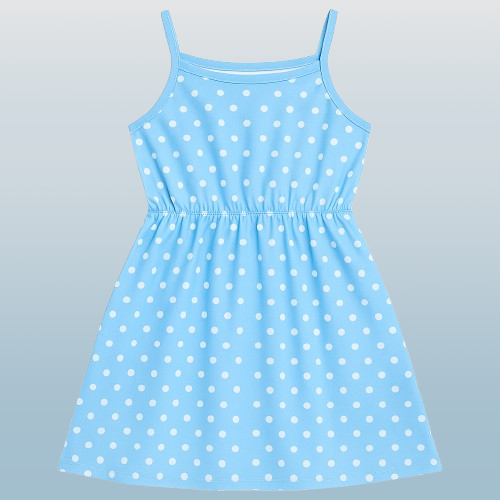 Girls' Print Spaghetti Strap Summer Dress