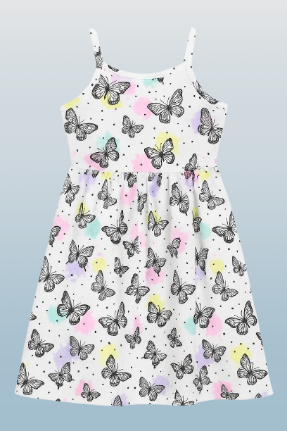 Girls' Casual Printed Camisole Dress / 4Y-7Y
