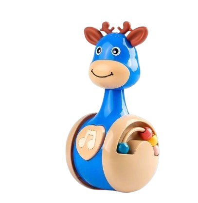 Safe Haven & CO Gliding Deer Tumbler Toy – Musical Push Toy for Babies (3–12 Months)