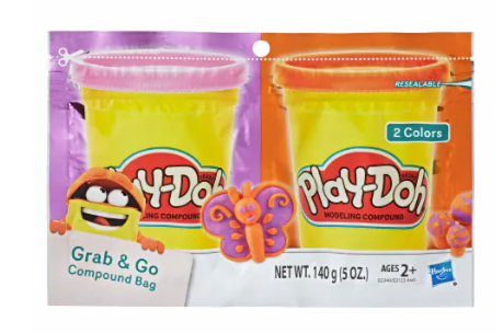Play-Doh Grab & Go Compound Bags – 2-Pack Assorted Colors (5 oz)
