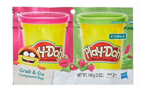 Play-Doh Grab & Go Compound Bags – 2-Pack Assorted Colors (5 oz)