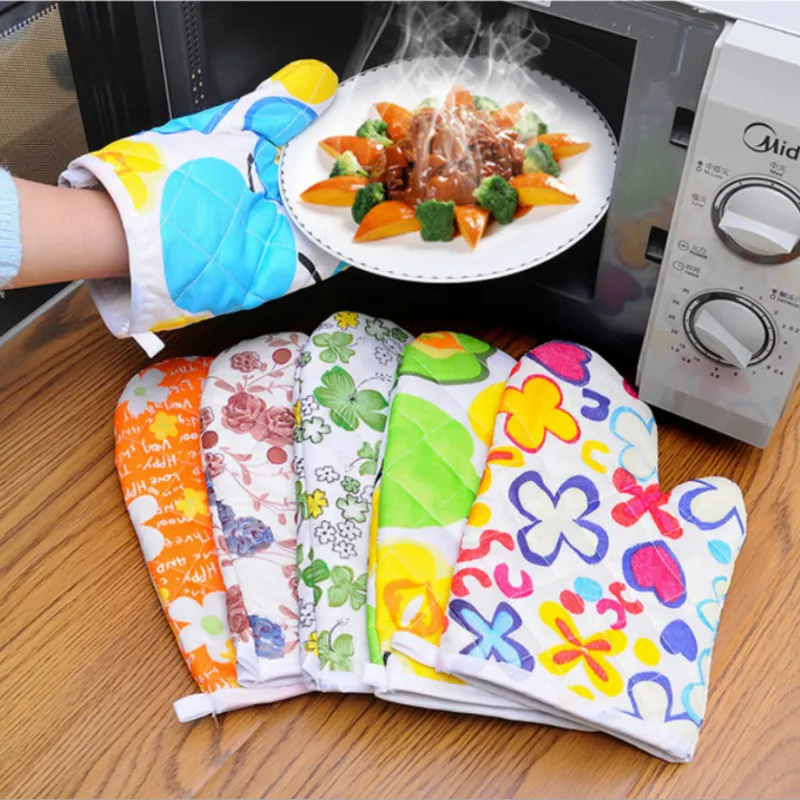 Heat-Resistant Cotton Oven Mittenss