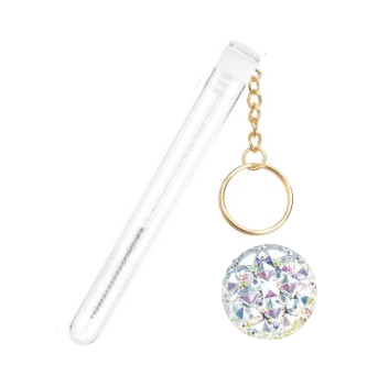 Mini Lash Brush Tube Keychain with Spoolie Wand, Decorative Mascara Brush Holder