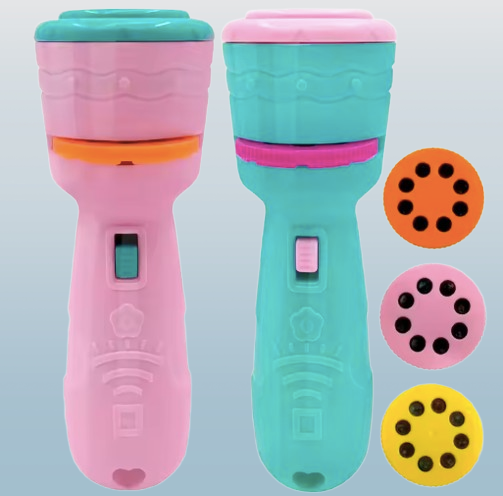 Children's Cartoon Animal Projector Flashlight – Story Projection Torch with Rotating Discs