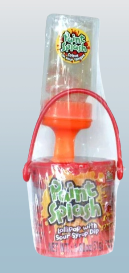 Paint Splash Lollipop with Sour Syrup Dip