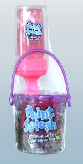 Paint Splash Lollipop with Sour Syrup Dip