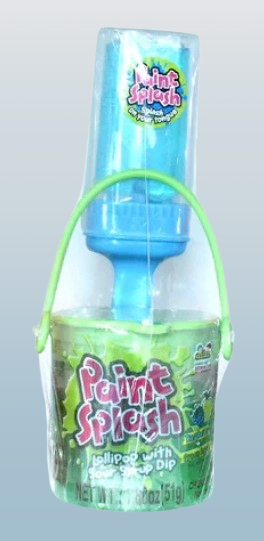 Paint Splash Lollipop with Sour Syrup Dip