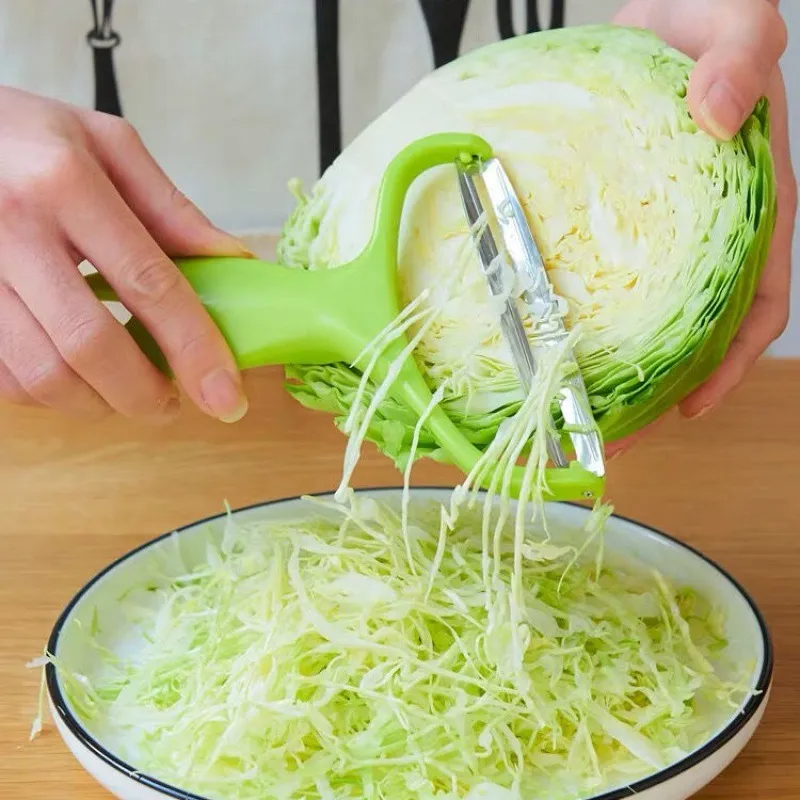 Stainless Steel Dual-Blade Cabbage Shredder & Vegetable Peeler