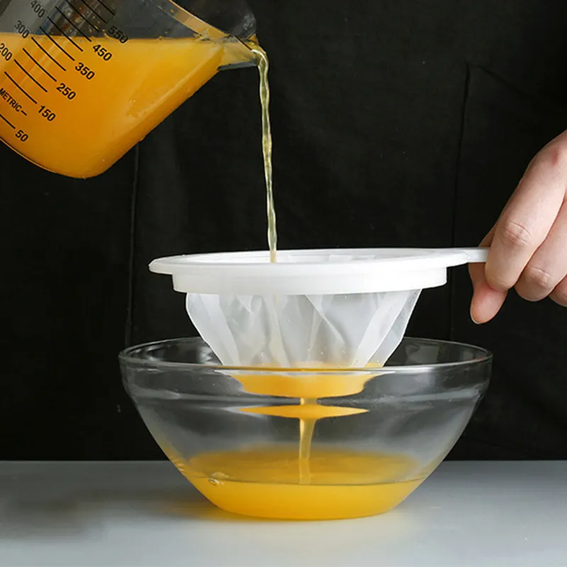 Reusable Fine Mesh Soy Milk Filter Strainer with Handle โ Kitchen Liquid Separator