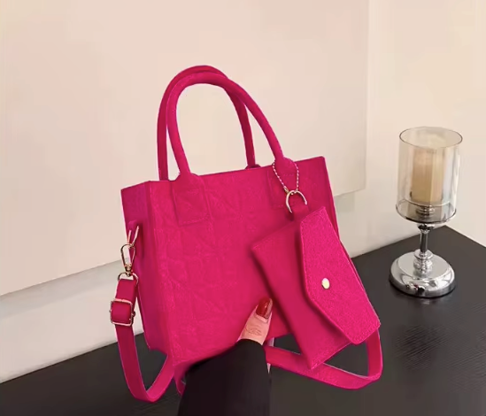 Women's Mini Polyester Quilted Tote Set, 2-Piece