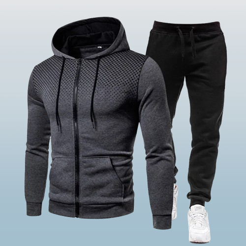 Men’s Casual Polka Dot Hoodie & Jogger Pant Set