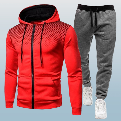 Men’s Casual Polka Dot Hoodie & Jogger Pant Set