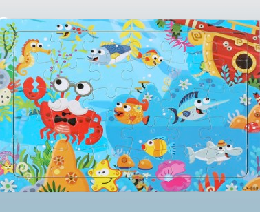 30-Piece Wooden Animal Jigsaw Puzzle for Toddlers