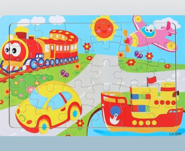 30-Piece Wooden Animal Jigsaw Puzzle for Toddlers