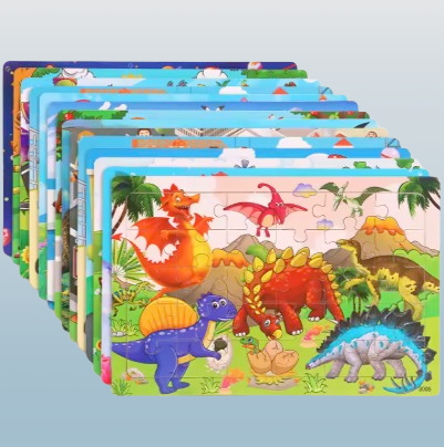 30-Piece Wooden Animal Jigsaw Puzzle for Toddlers