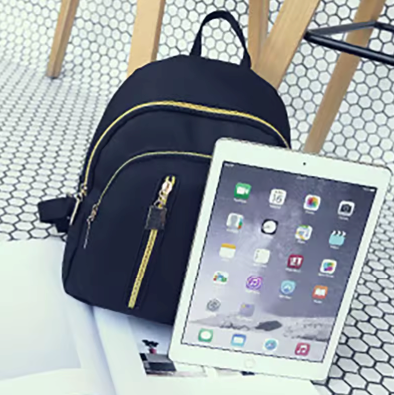 Mini Waterproof Nylon Backpack – Black Lightweight Daypack