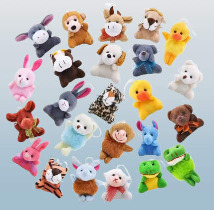 Mini Plush Animal Toy Keychain – Assorted Characters for Kids