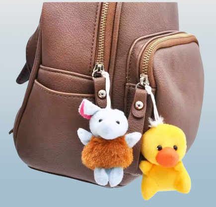 Mini Plush Animal Toy Keychain – Assorted Characters for Kids