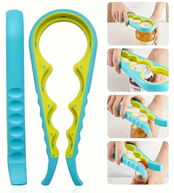 Multi-Size Anti-Slip Jar & Bottle Opener – 4-in-1 Grip Tool for Jars, Lids & Caps
