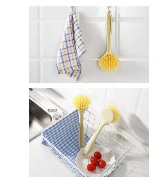 Eco-Friendly Wheat Straw Kitchen Brush – Durable Bristle Scrubber for Dishes, Pots & Pans