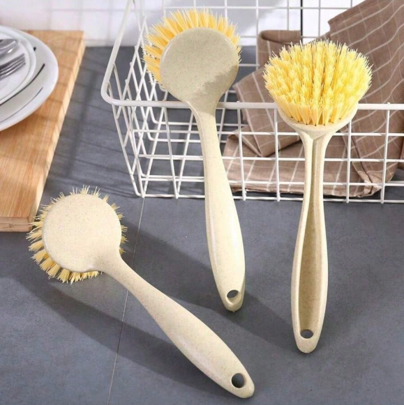 Eco-Friendly Wheat Straw Kitchen Brush – Durable Bristle Scrubber for Dishes, Pots & Pans