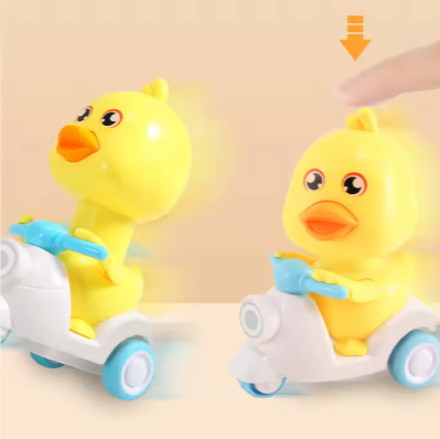 Cartoon Duck Pull-Back Scooter Toy – Colorful Mini Duck Rider for Kids