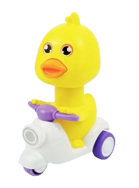 Cartoon Duck Pull-Back Scooter Toy Set – Colorful Mini Duck Riders (4-Pack)